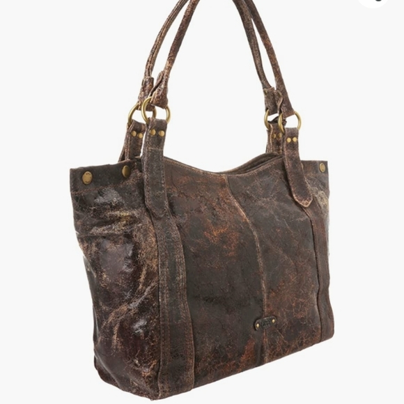 Frye Chocolate Brown Deborah Studded Tote Bag - Picture 6 of 16